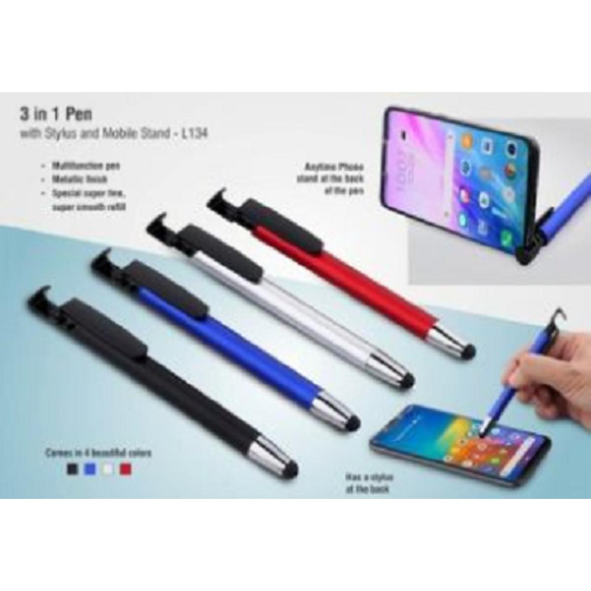 Picture of Universal 3 in 1 Capacitive Stylus Pen with Mobile Stand Holder, Writing Pen, Capacitive Pen for Mobile use, Compatible for Android Touch Screen