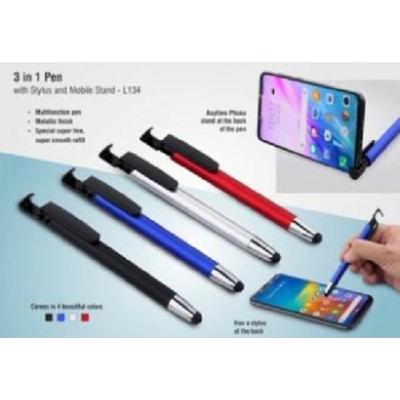 Picture of Universal 3 in 1 Capacitive Stylus Pen with Mobile Stand Holder, Writing Pen, Capacitive Pen for Mobile use, Compatible for Android Touch Screen
