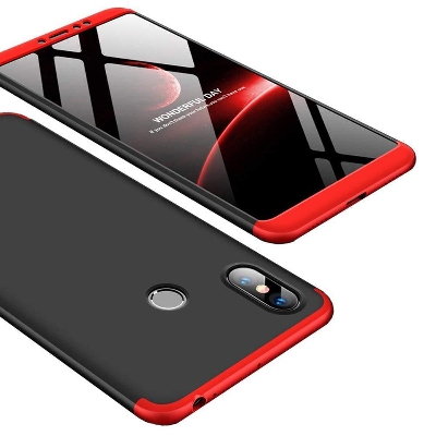 Picture of 360 Degree GKK Phone Back Cover For Xiaomi Mi Max 3 - Black and Red