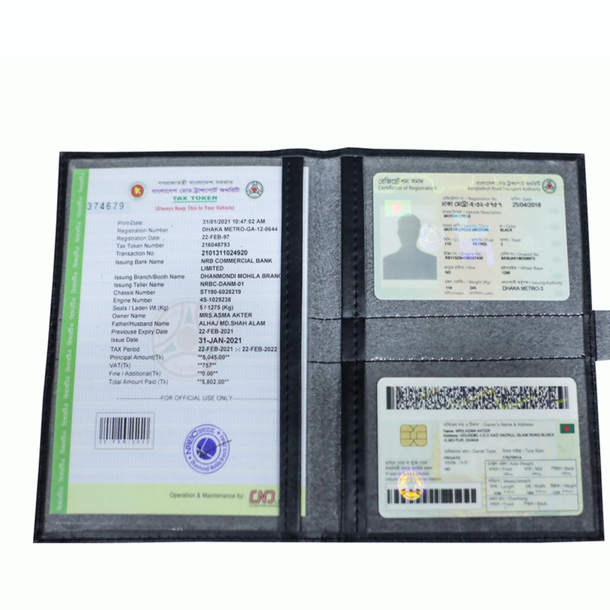 Picture of Keep Car Paper Safe, Use License Pouch Bag! Car + Bike Documents Holder.