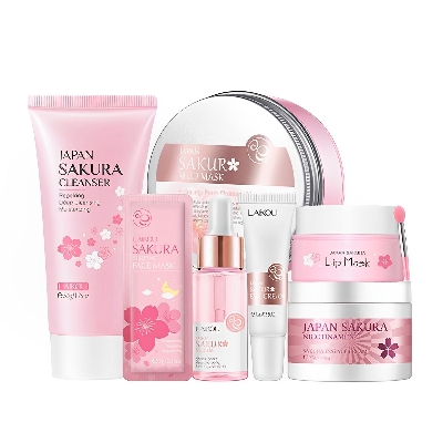 Picture of Laikou Sakura Cleanser/Sleeping Mask/Mud Mask/Serum/Eye Cream/Lip Mask/Face Cream -7 PCS set - Face Mask