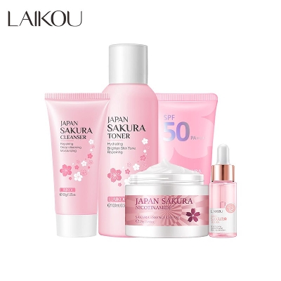 Picture of LAIKOU Japan Sakura 5 pcs Set (Cleanser/Toner/cream/Sunscreen/Serum)