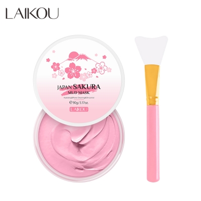 Picture of LAIKOU Sakura Mud Mask 90gm + Facial Mask Brush