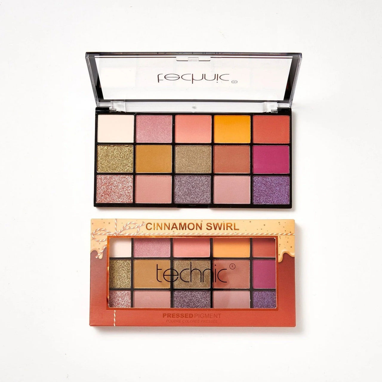 Picture of Technic Pressed Pigment Eyeshadow Palette 15 Color -Cinnamon Swirl