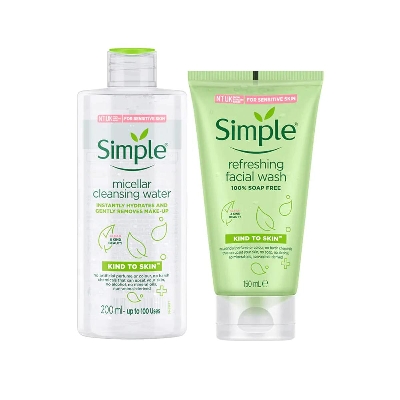 Picture of Simple Kind to Skin Refreshing Facial Wash & Micellar Cleansing Water Combo - (150ml +200ml)