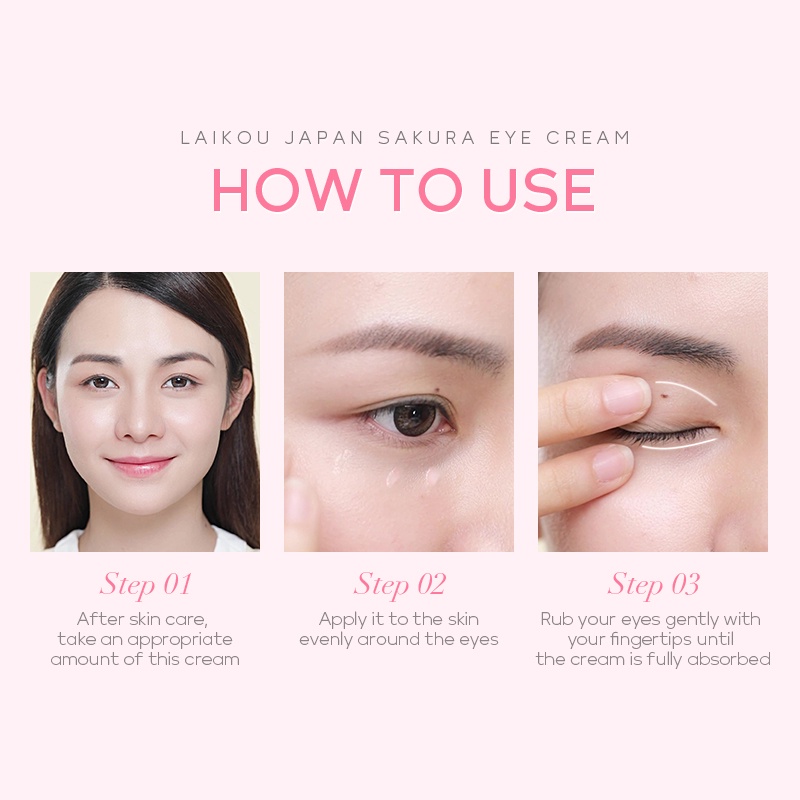 Picture of LAIKOU Sakura Eye Cream Anti-Aging Wrinkles Remover Dark Circles Eye Cream - 15gm