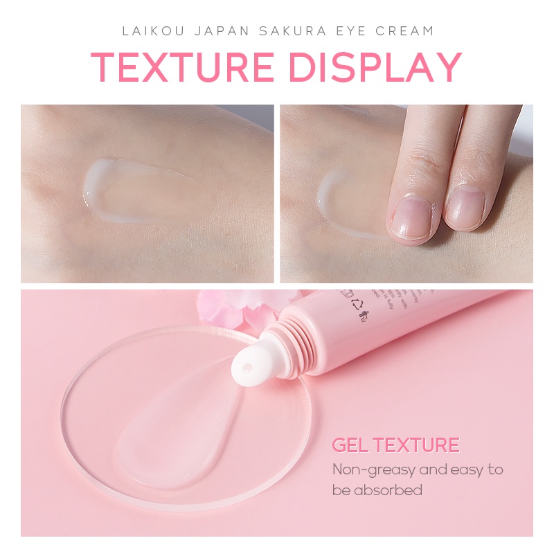 Picture of LAIKOU Sakura Eye Cream Anti-Aging Wrinkles Remover Dark Circles Eye Cream - 15gm