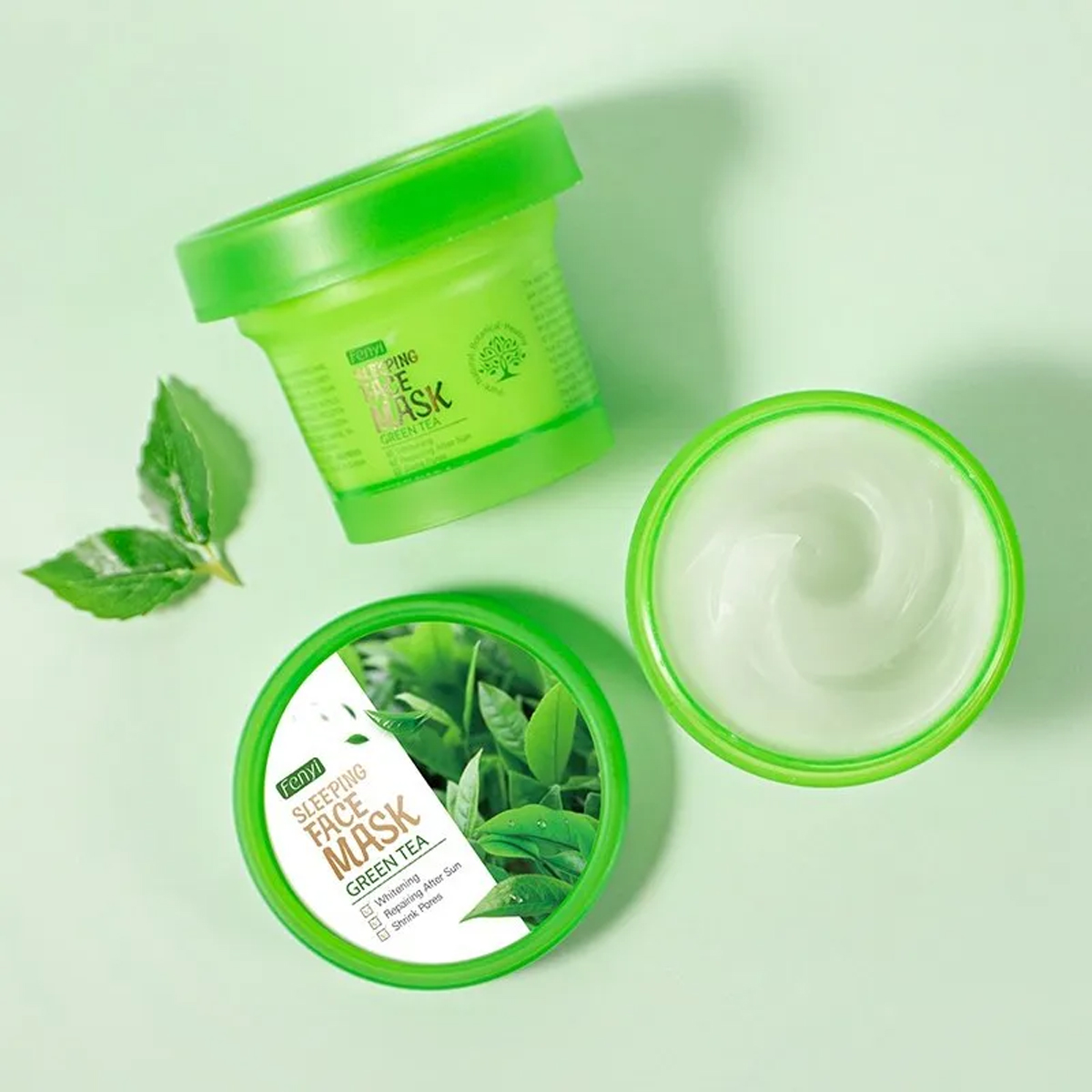 Picture of Fenyi Green Tea Face Sleeping Mask Moisturizer Oil Control Reduce Acne - 100g