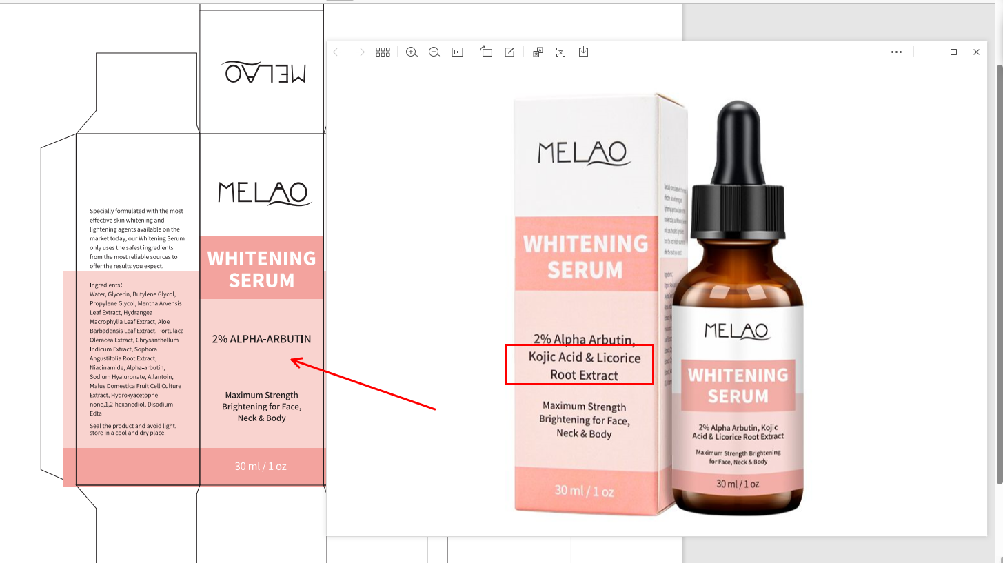 Picture of Melao Whitening serum 2% ALPHA-ARBUTIN - 30ml