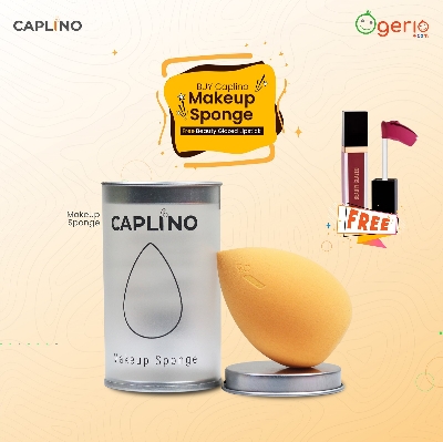 Picture of Buy  Caplino Makeup Sponge Yellow Get Free Matte Liquide Lipstick