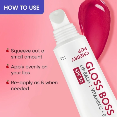 Picture of Dot & Key Gloss Boss Vitamin C + E Lip Balm with SPF 30 - Cherry Pop 12gm