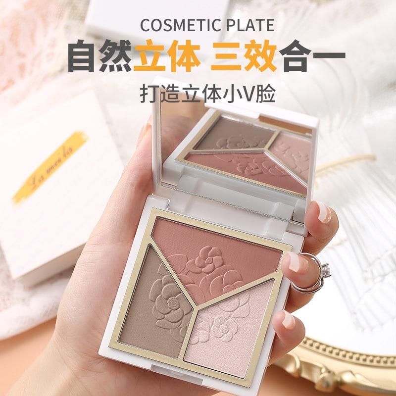 Picture of Lameila Powder Highlighter, Blush & Contour Palette 3-in-1