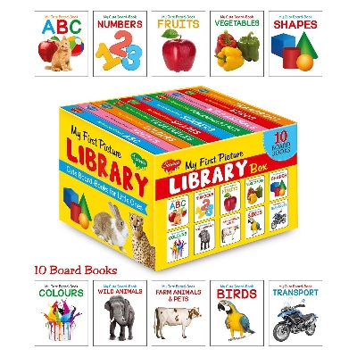 Picture of My First Picture Library Box of 10 Board Books (Pre-School Books) | Gift Set For Kids Board Book