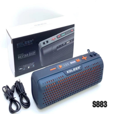 Picture of KOLEER S883 Bluetooth, AUX, USB & SD Card Supported Hi-Fi Sound Deep Bass Wireless Speaker With FM Radio