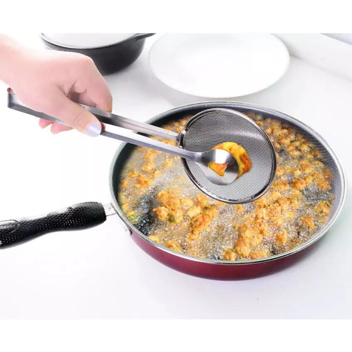 Picture of Stainless Steel Net Folder Oil Drain Food Clip Strainer