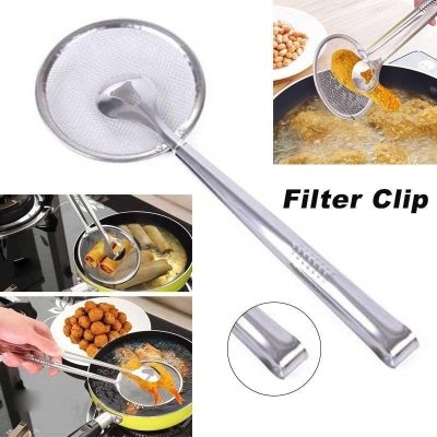 Picture of Stainless Steel Net Folder Oil Drain Food Clip Strainer