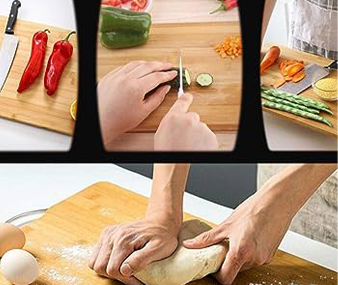 Picture of Kitchen Chopping Board Wooden Vegetable Fruits Outdoor Camping Food