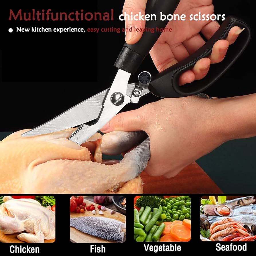 Picture of Fish/Chicken Cutting Scissor Super Power Kitchen Scissors Stainless Steel Cutter Tools - Kitchen Accessories - Pitha Maker -chicken scissor accessories
