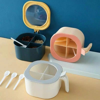 Picture of 1pcs Salt and pepper spice jar with lid Transparent seasoning container spices storage box pumpkin spice boxs kitchen canister sets