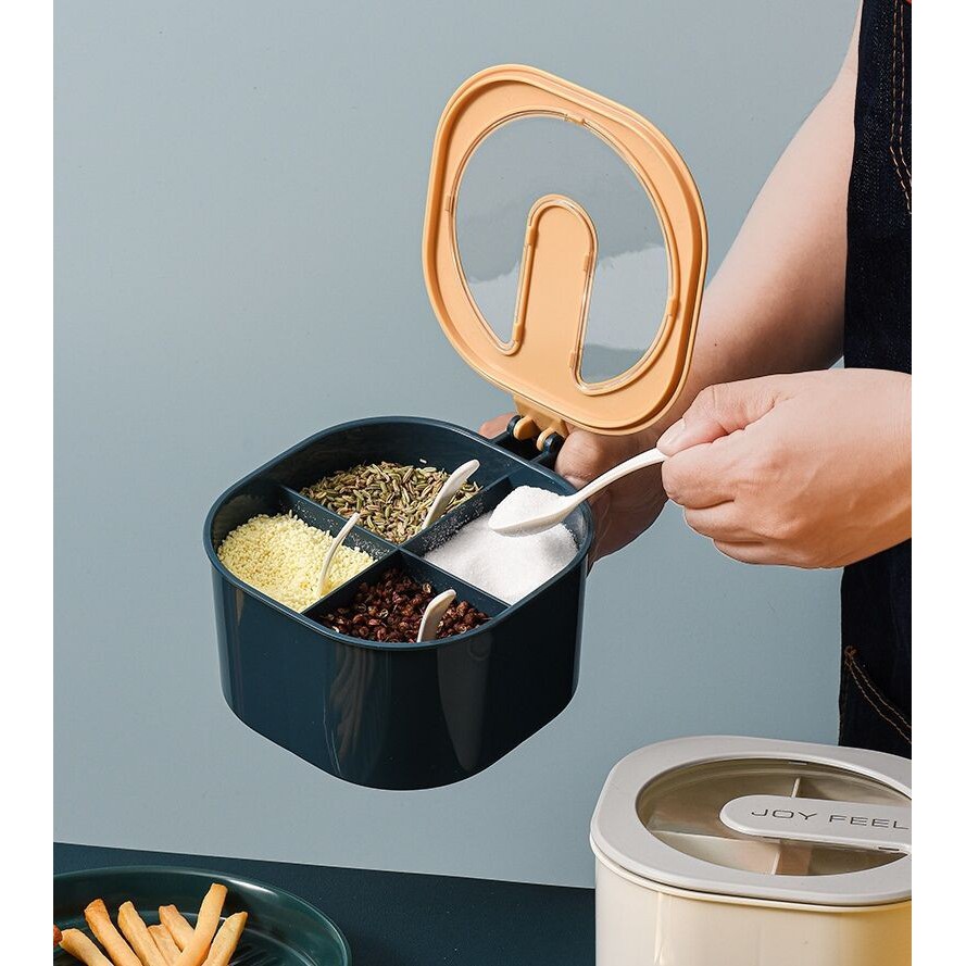 Picture of 1pcs Salt and pepper spice jar with lid Transparent seasoning container spices storage box pumpkin spice boxs kitchen canister sets