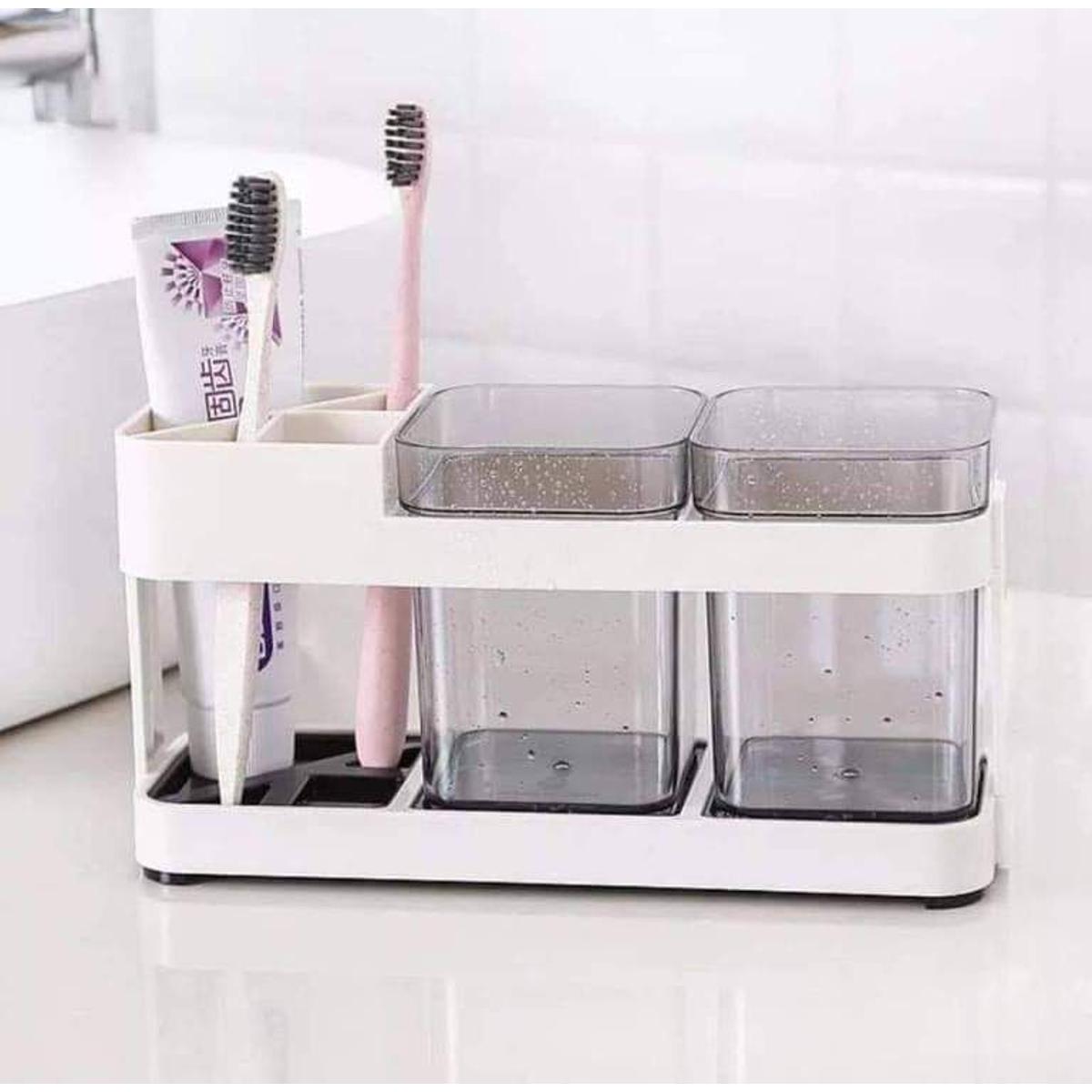 Picture of 1\ 2 CUPS With 1 TOOTHBRUSH HOLDER  TOOTHPASTE STORAGE STAND