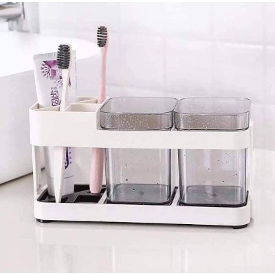 Picture of 1\ 2 CUPS With 1 TOOTHBRUSH HOLDER  TOOTHPASTE STORAGE STAND