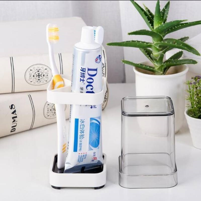 Picture of 1\ 2 CUPS With 1 TOOTHBRUSH HOLDER  TOOTHPASTE STORAGE STAND