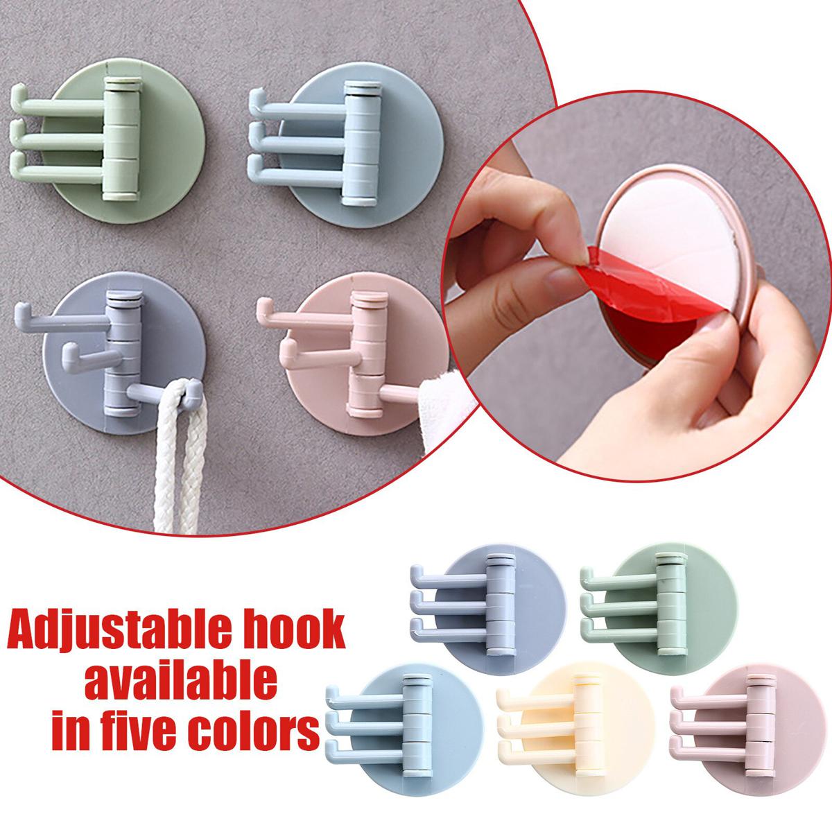 Picture of 1 pc Self Adhesive Kitchen Wall Door Hook Key Holder Rack Towel Hanger Bathroom Rack Hooks Viscose Multi-Purpose Storage Hooks