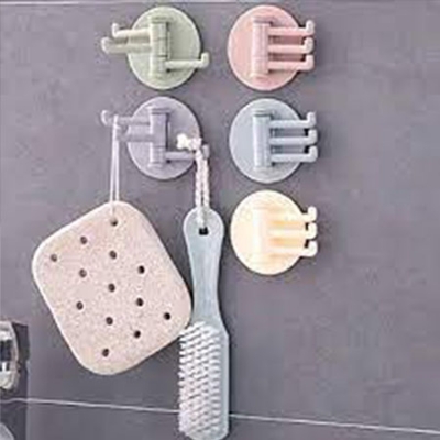 Picture of 1 pc Self Adhesive Kitchen Wall Door Hook Key Holder Rack Towel Hanger Bathroom Rack Hooks Viscose Multi-Purpose Storage Hooks