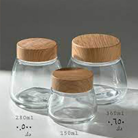 Picture of Glass Jars (200,300,400 ml) Stackable Canisters Set Food Storage Containers with Airtight  Lid for Preserving Dry Food, Cereal, Cookies, Coffee and Tea (Brown)