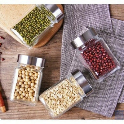 Picture of Indulge Durablity - Premium Quality - Square glass storage container (transparent 310 ml) - Innovative Design - Exclusive Experience