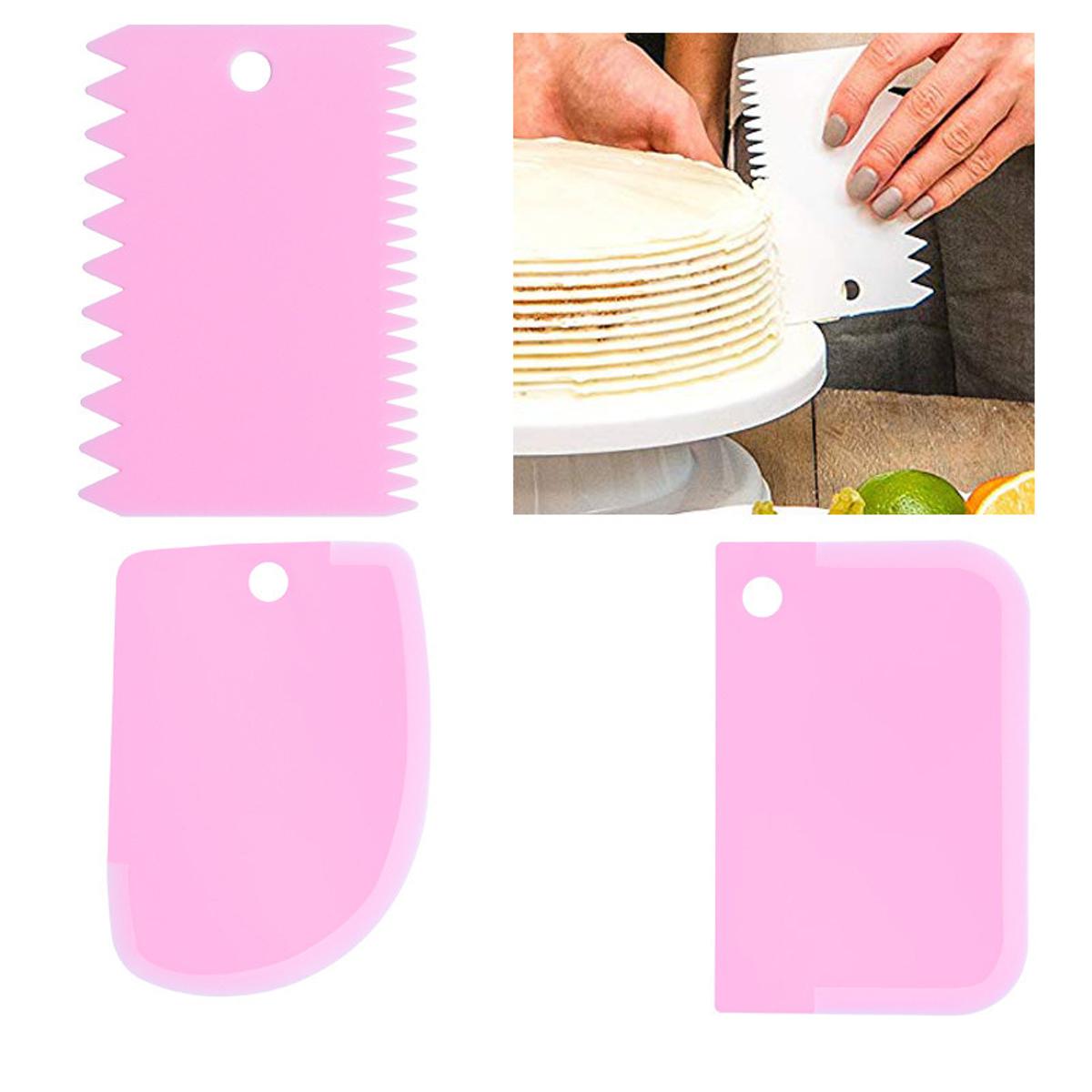 Picture of 3 pis Plastic Cake Cream Spatula Scraper Dough Cutter Fondant Bread Pizza Tools Spatula Cake Butter Scraper Kitchen Pastry Baking Tool - Minimalistic Sophistication