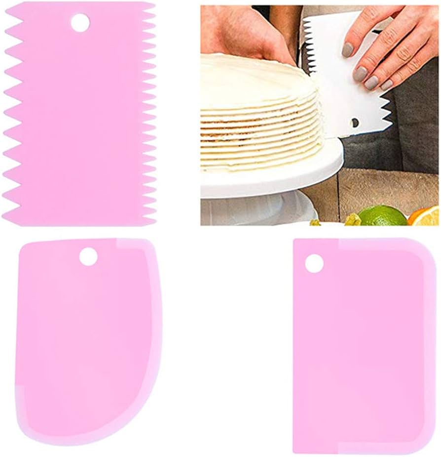 Picture of 3 pis Plastic Cake Cream Spatula Scraper Dough Cutter Fondant Bread Pizza Tools Spatula Cake Butter Scraper Kitchen Pastry Baking Tool - Minimalistic Sophistication