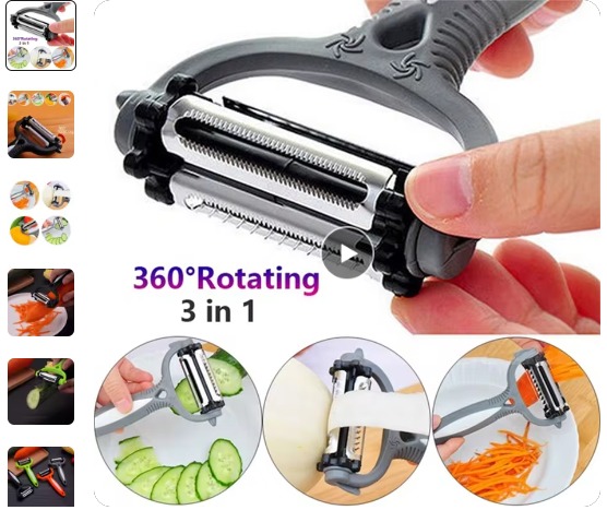 Picture of Vegetable Peeler Potato Multifunctional Degree Rotary Kitchen Tool Vegetable Fruit Peeler Grater Cutter Gadget