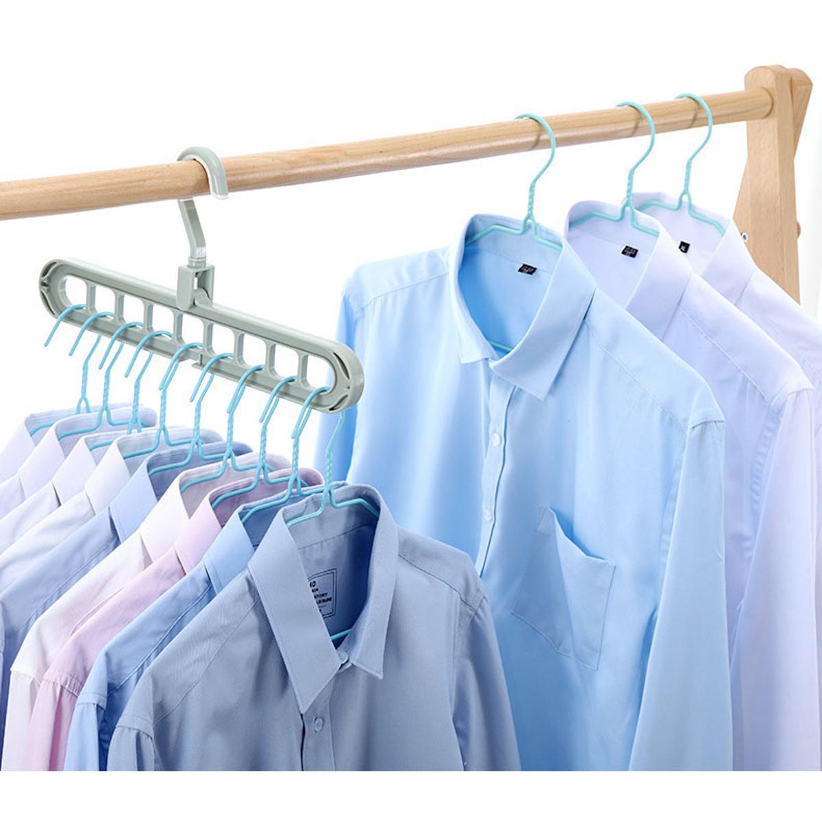 Picture of Clothes Hanger Organizer Racks Multi-port Support Circle Clothes Drying Multifunction Folding Scarf Clothes Hanger Storage Rack