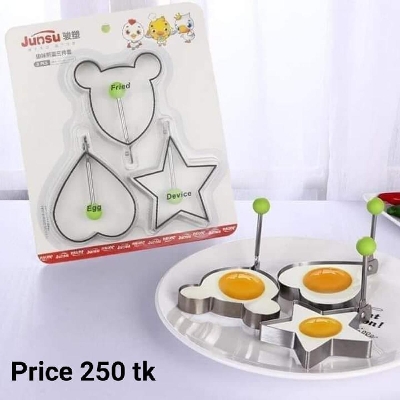 Picture of 3pcs Stainless Steel Fried Egg Pancake Shaper Omelette Mold Mould Frying Egg Cooking Tools Kitchen Accessories Gadget Rings