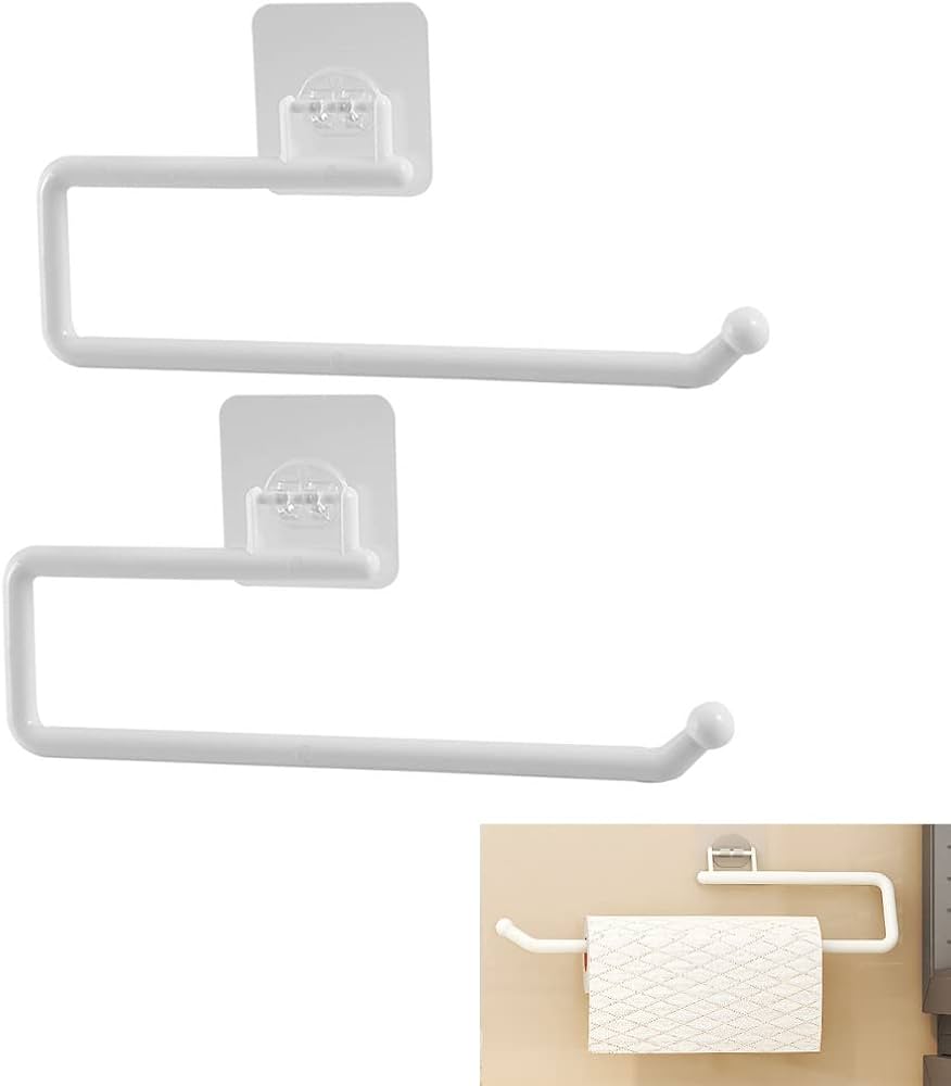 Picture of Kitchen Tissue Holder Hanging Toilet Roll Paper Towel Holder Rack Kitchen Bathroom Cabinet Door Hook Holder Organizer - Kitchen Rack