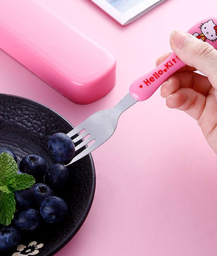 Picture of Travel Spoon Fork Chopstick Cutlery Portable Dinnerware Kit 4 PCS set Lunch Tableware With Box Set 401 Stainless Steel Kitchen Accessories