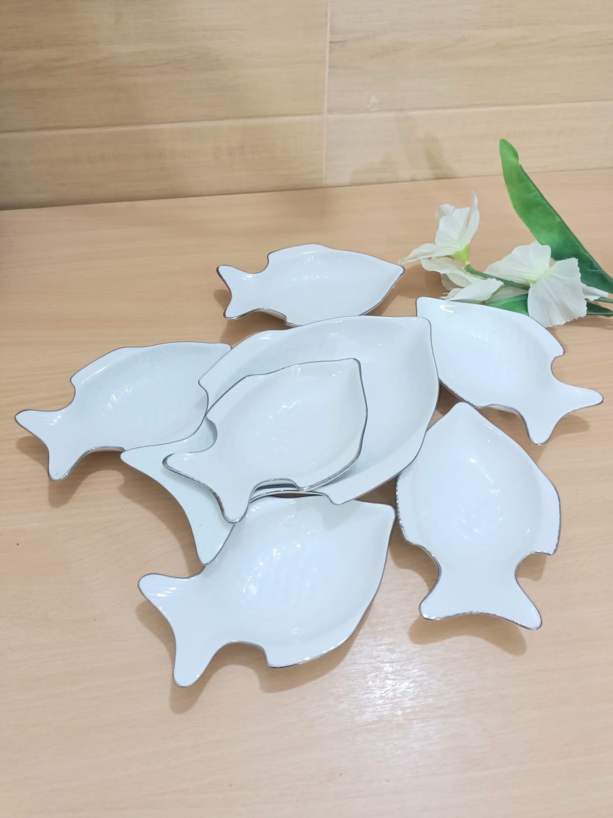 Picture of Excusive 7 Pcs Sweet Bowl Set Including Serving Dish , Oven Proof porcelain Ceramic Porcelain Snack Bowl Set,Ceramic Firni Set & bati, Soup & Firni Bati