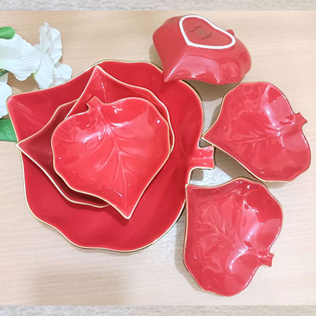 Picture of Excusive 7 Pcs Sweet Bowl Set Including Serving Dish , Oven Proof porcelain Ceramic Porcelain Snack Bowl Set,Ceramic Firni Set & bati, Soup & Firni Bati