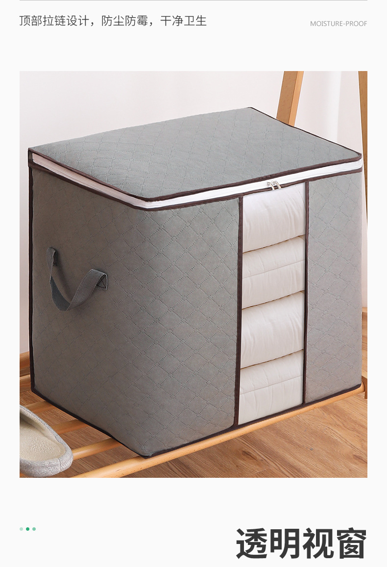 Picture of High Capacity Thickened Non-woven Multi-functional Storage Bag Clothes Quilt Storage Bag Moving Packing Luggage Bags - Minimalistic Sophistication