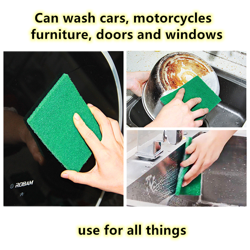 Picture of 10PCS Nylon Emery Scouring Pad, Dish Cloth, Kitchen Household Dish Washing Cloth Non-stick