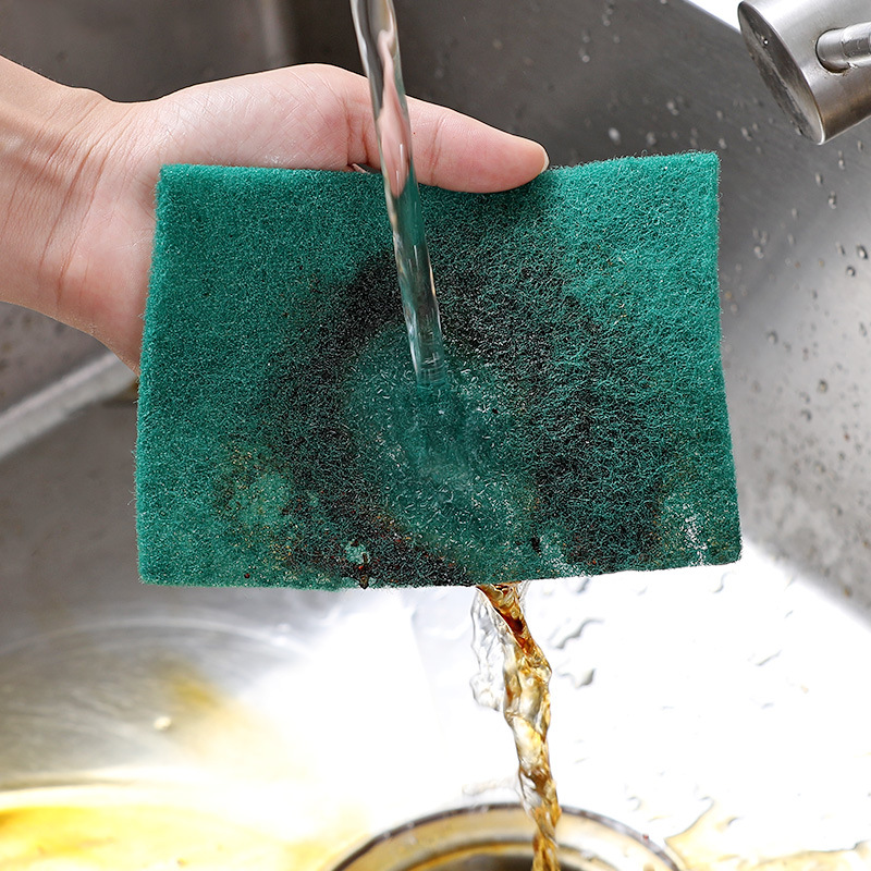 Picture of 10PCS Nylon Emery Scouring Pad, Dish Cloth, Kitchen Household Dish Washing Cloth Non-stick