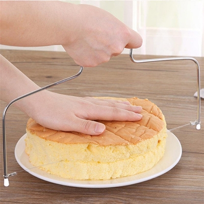 Picture of 1PC Double Line Cake Cut Slicer Adjustable Stainless Steel Device DIY Cake Decorating Mold Baking Bakeware Kitchen Cooking Tool