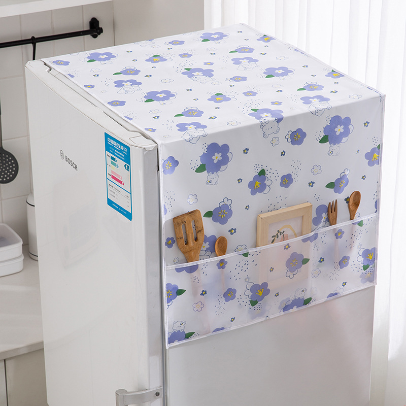 Picture of Waterproof Fridge Cover Anti-dust PEVA Refrigerator /fridge Cover Cloth Dustproof Cloth with Storage Bag Home Tool