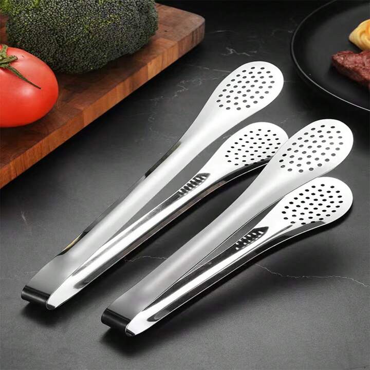 Picture of 3 PC Kitchen Food Stainless Steel Tool Heat Bread Salad BBQ Cooking Serving Utensil Bead Clip Clamp Meat Barbecue Tools Buffet
