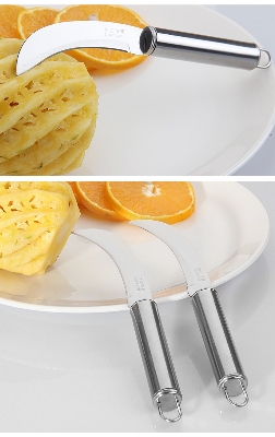 Picture of cute Stainless steel fruit pineapple  steel handle peel banana small curved blade sharp peeling melon fruit vegetable cutter