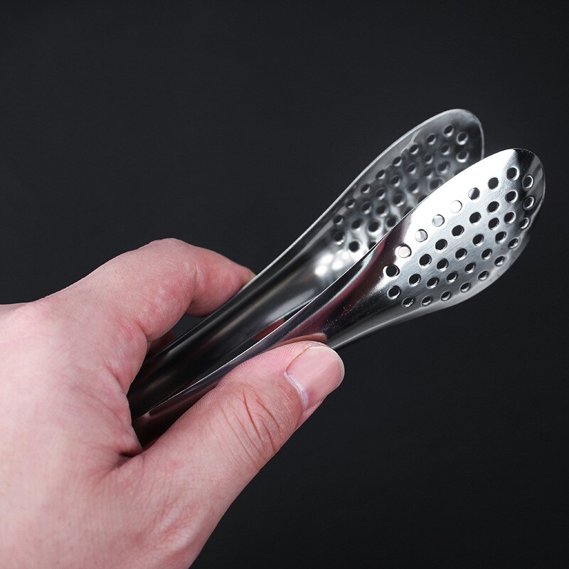 Picture of Stainless Steel Kitchen Tongs Barbecue Steak Clip Salad Bread Cooking Food Serving Clamp Restaurant Fruit Folder Bakery Tools