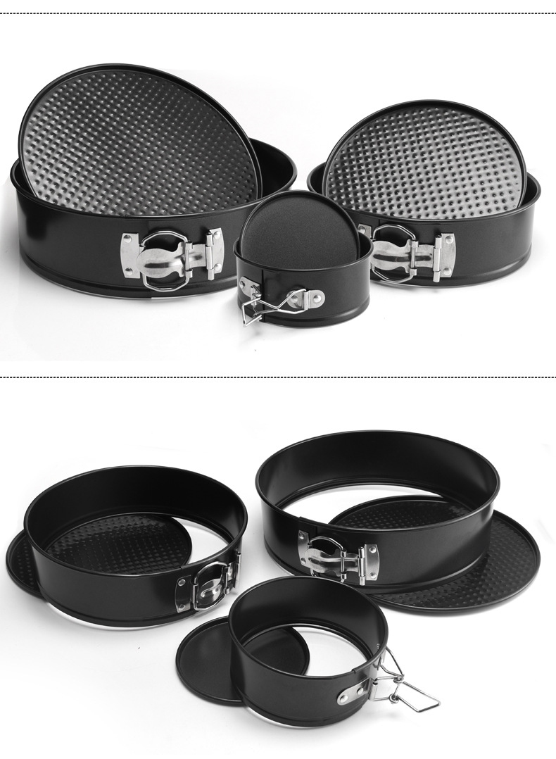 Picture of 4/7/9 Inch 3-pc suit Non-stick Bakeware, Carbon Steel Movable Bottom Lock Cake Mold, Round Baking Pan, Chiffon Baking Tool