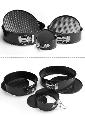 Picture of 4/7/9 Inch 3-pc suit Non-stick Bakeware, Carbon Steel Movable Bottom Lock Cake Mold, Round Baking Pan, Chiffon Baking Tool